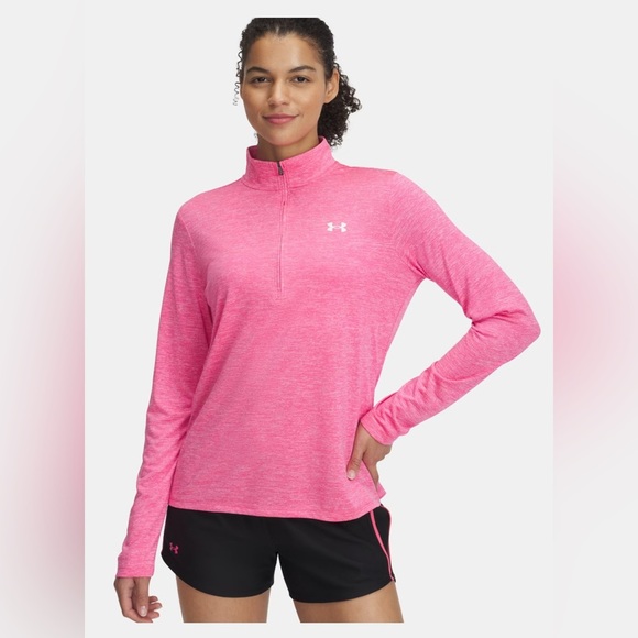 Under Armour bright Pink Pullover quarter zip contour shaping pullover - Picture 1 of 9